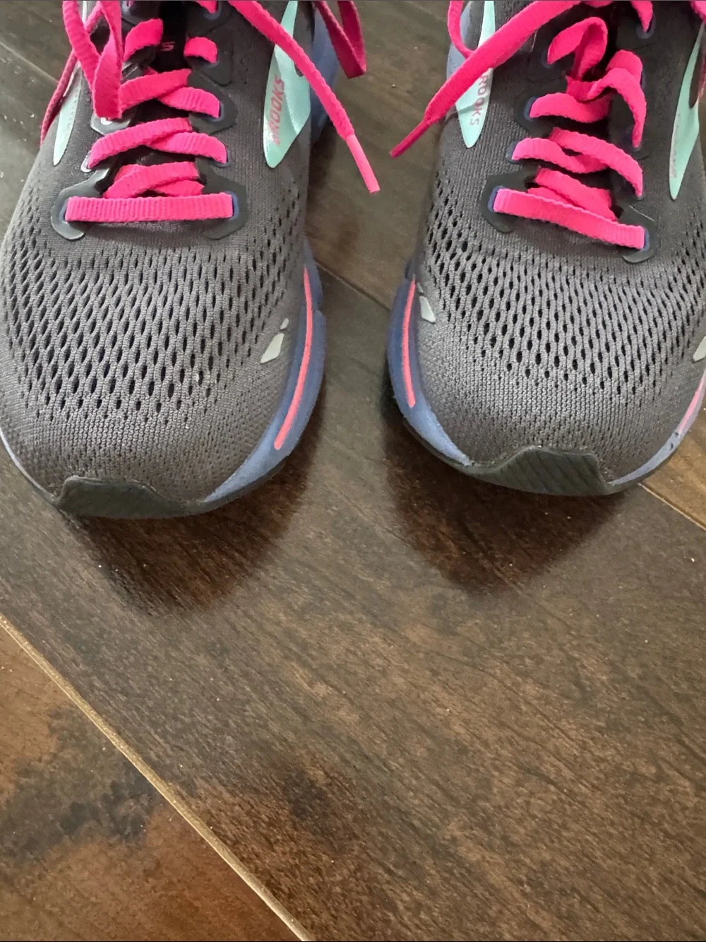 Brooks Women's Ghost 15 Black/Blue/Aruba Athletic Lace Up Nursing Shoes